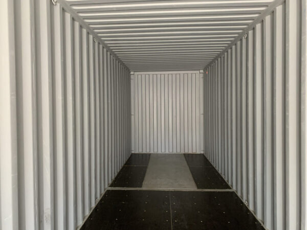 Neuer gut sichtbarer orangefarbener 40′ High Cube „One Trip“-Lagercontainer. – Bild 5