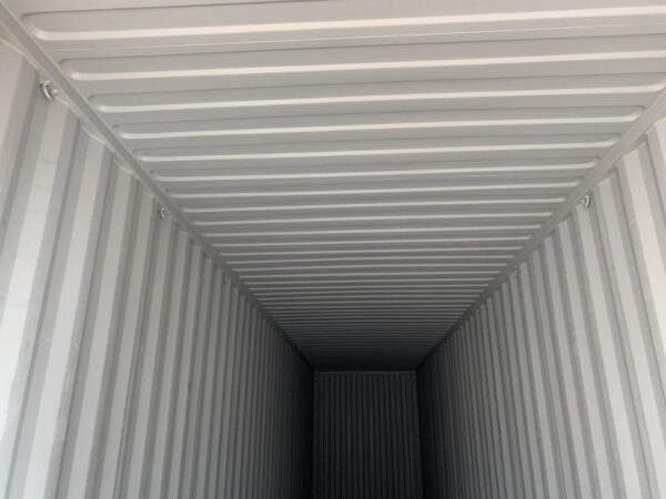 Neuer gut sichtbarer orangefarbener 40′ High Cube „One Trip“-Lagercontainer. – Bild 6